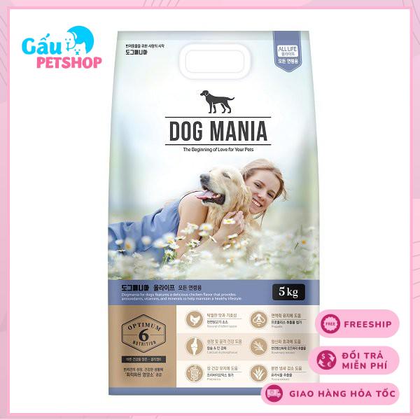 Thức ăn hạt cho chó Dog Mania Premium Hàn Quốc túi 5kg