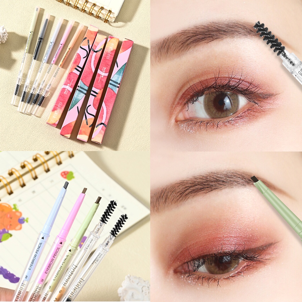 Bút Chì Kẻ Lông Mày Hai Đầu Siêu Mịn Chống Thấm Nước Lâu Trôi Không Phai Màu Cho Người Mới Bắt Đầu