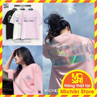 Áo thun tay lỡ Michiki phông unisex nam nữ Cotton oversize form rộng + Khẩu trang - Hàng thiết kế cao cấp (45kg - 110kg)