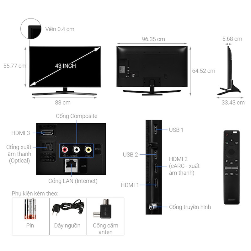 Smart Tivi Samsung 4K 43 inch 43TU8500