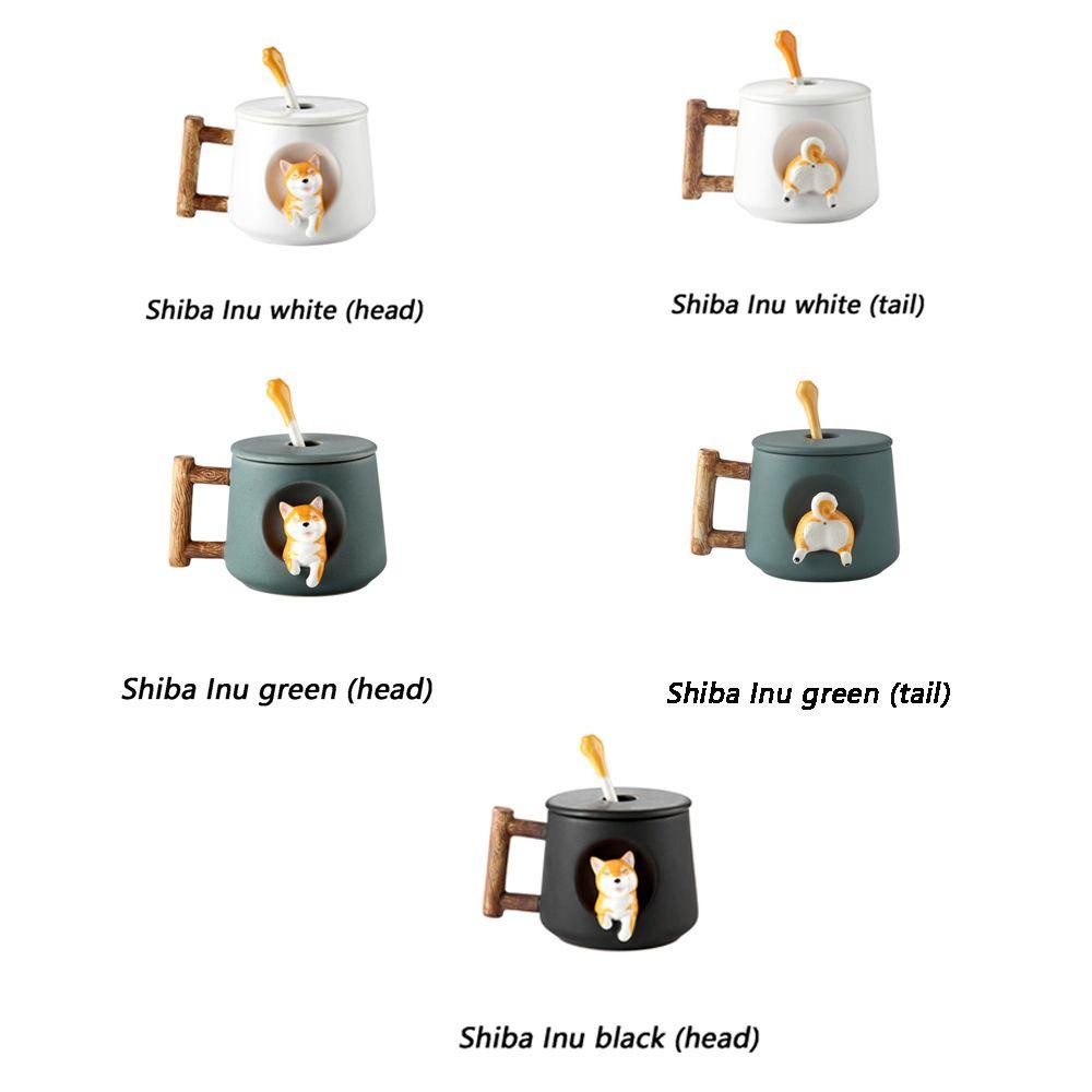 PISTA Ly Uống Cà Phê Kèm Muỗng Và Vỏ Hình Chú Chó Đáng Yêu