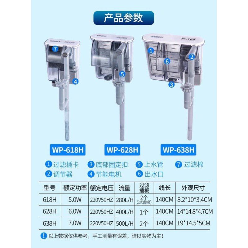 Lọc Thác Treo Thành Hồ Cá SOBO WP-618