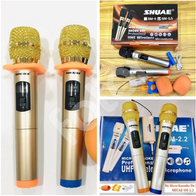 [FREESHIP] MIC KARAOKE KHÔNG DÂY SHUAE SM-5.5, SM-2.2