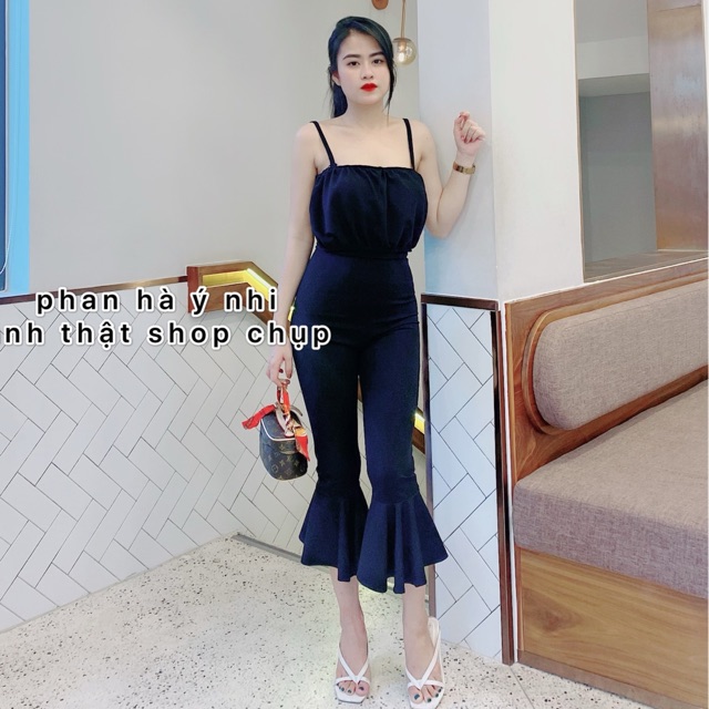 Set áo hai dây + quần loe đuôi cá