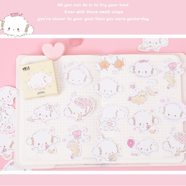 Hộp 45 miếng sticker mẫu thỏ soft mik