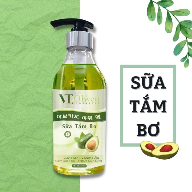 SỮA TẮM SÁNG DA GIỮ ẨM BƠ VT OLWEN 750ml