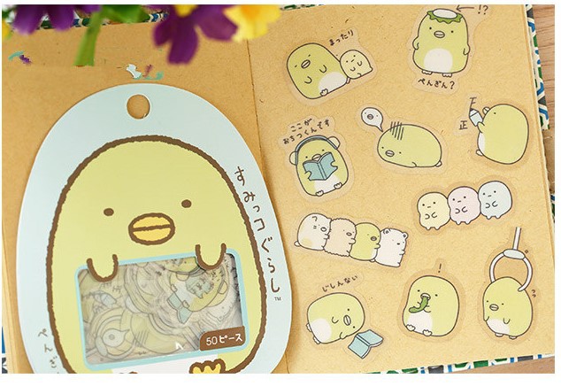 Bộ 50 miếng sticker trong suốt dán trang trí xinh xắn