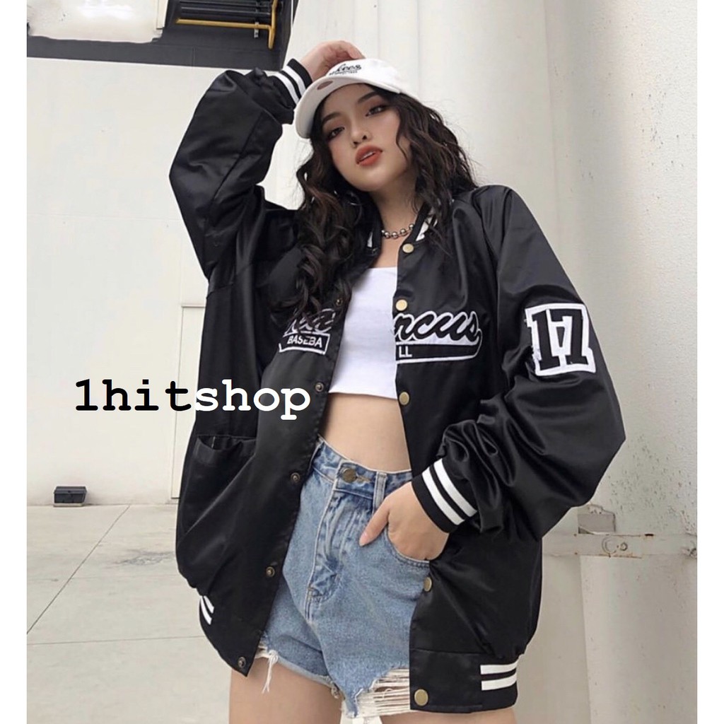 Áo Khoác Dù BOMBER MAR.CUS. Đen Viền Trắng Unisex