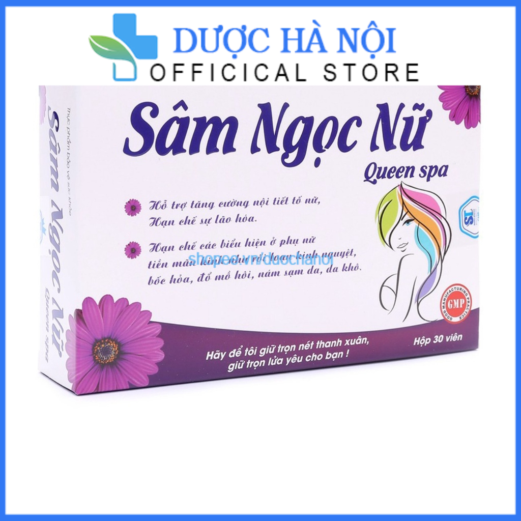 Viên uống đẹp da Sâm tố nữ Queen Spa  trắng da giảm lão hóa , ngừa nám tàn nhang hộp 30 viên