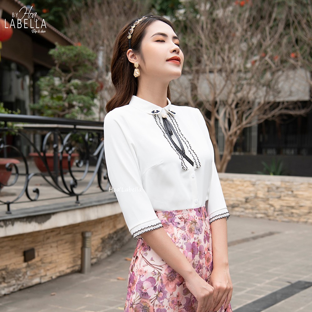 Áo Sơ Mi Nữ HOABELLA Phối Ren Thanh Lịch (SM28)