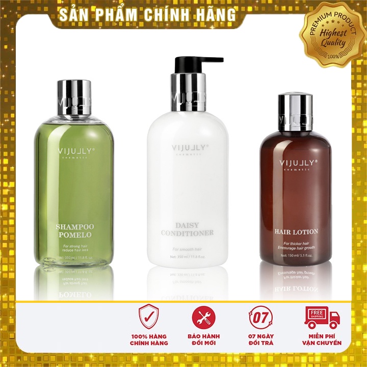 [Chính Hãng] Combo Vijully 3In1 Bộ Dầu Gội Và Kem Xả Bưởi Và Tinh Dầu Bưởi Cao Cấp Có Hộp Và Túi