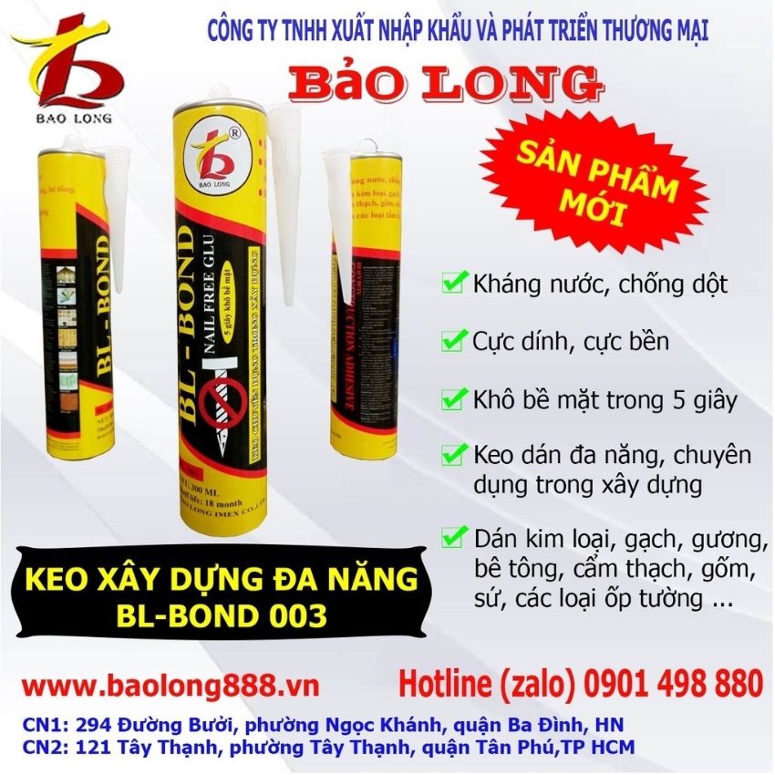 Keo Bond/Keo Đa Năng/Keo Xây Dựng Đa Năng Bl Bond L3