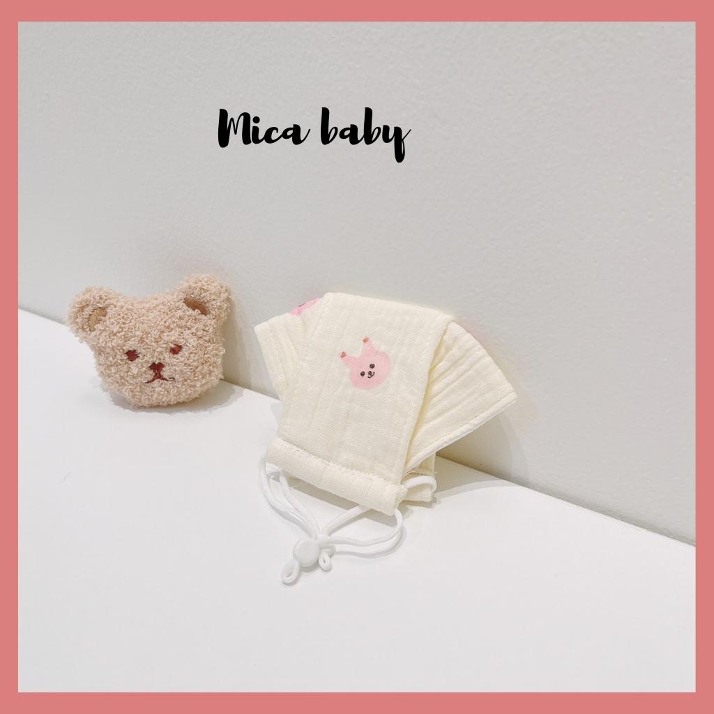 Khẩu trang vải xô Muslin 3 lớp 4d cho bé từ 0-4 tuổi Mica baby M03
