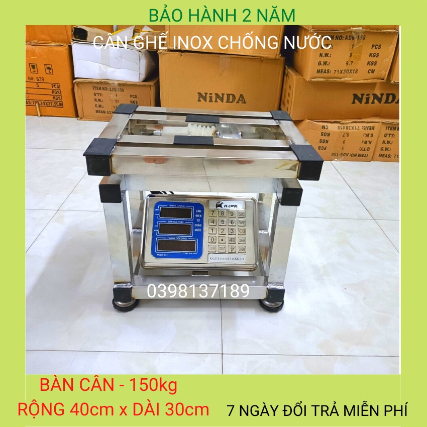 cân ghế điện tử ( 150kg &amp; 300kg ) inox chống nước toàn phần,dùng cho cân các mặt hàng khối lượng lớn ( BH 24 tháng )