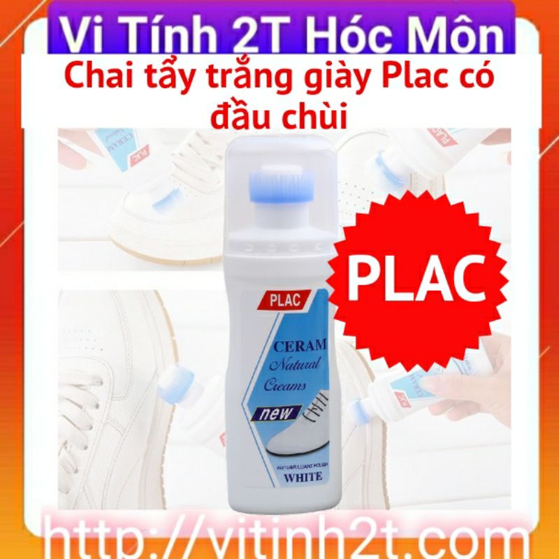 Chai xịt tẩy trắng giầy dép túi xách PLAC có đầu chùi