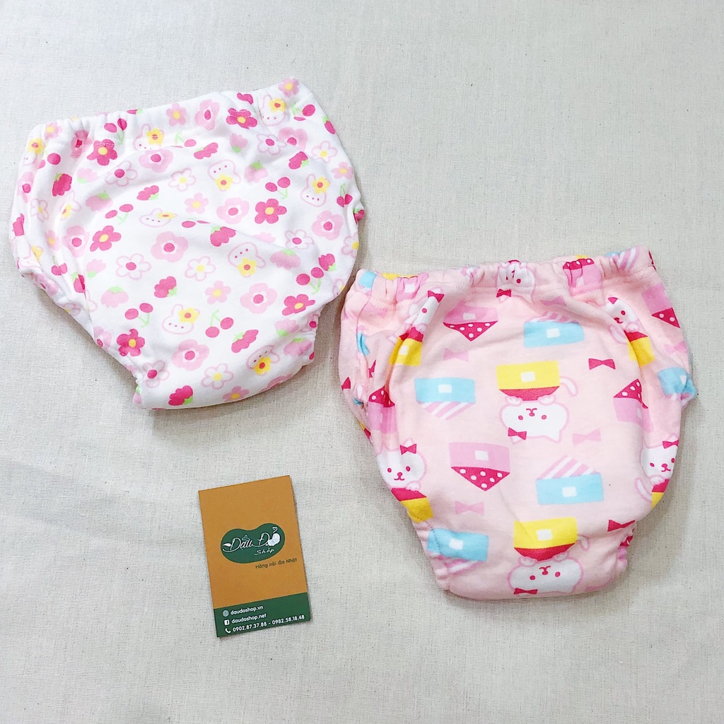 [FREESHIP] (Nhiều mẫu) Quần tập bỏ tã Elfindoll cho bé gái size 80/90/95 set 2 cái - Hàng nội địa Nhật