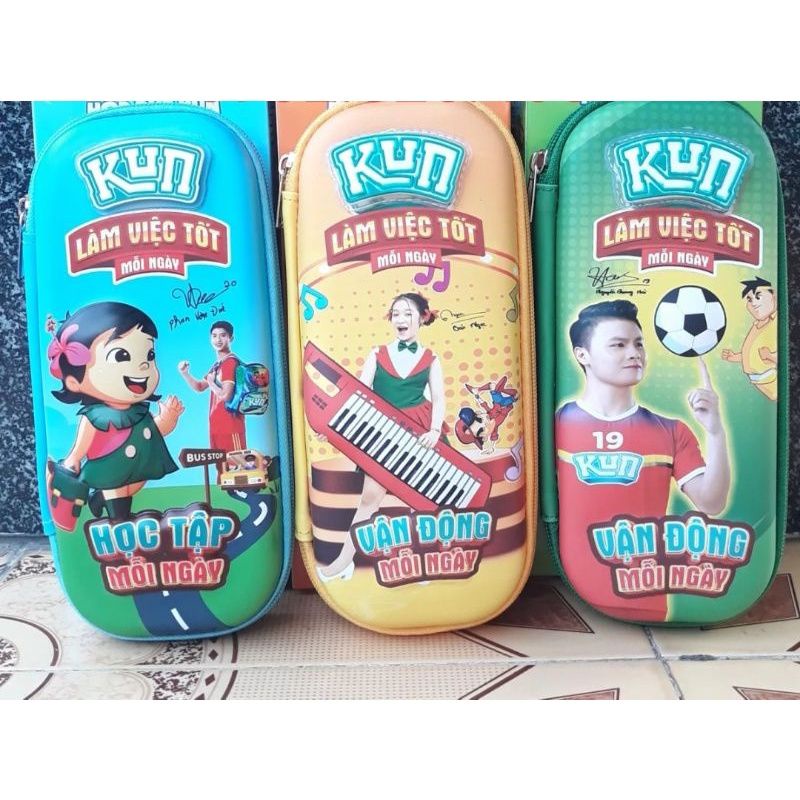 Hộp bút Kun bọc vải hình 3D có đèn phát sáng quà tặng sữa kun(GIAO MÀU NGẪU NHIÊN)