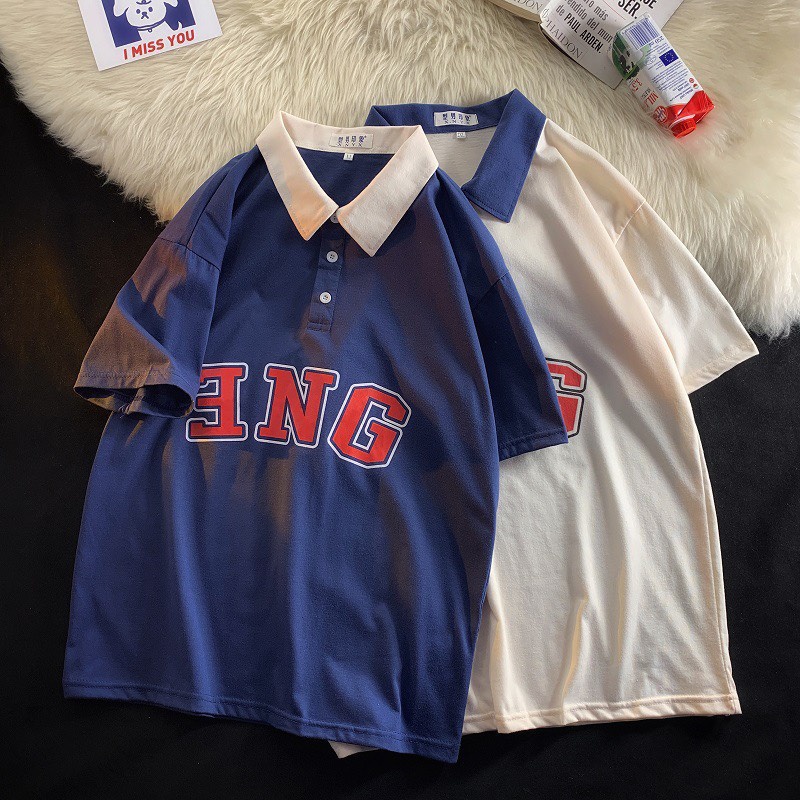 Áo Thun Polo Nam Nữ  Form Rộng Phối Cổ ENG Chất Tổ Ong Vải Dày Mịn Thoáng Mát Thiết Kế Thời Trang Kiểu Dáng Năng Động