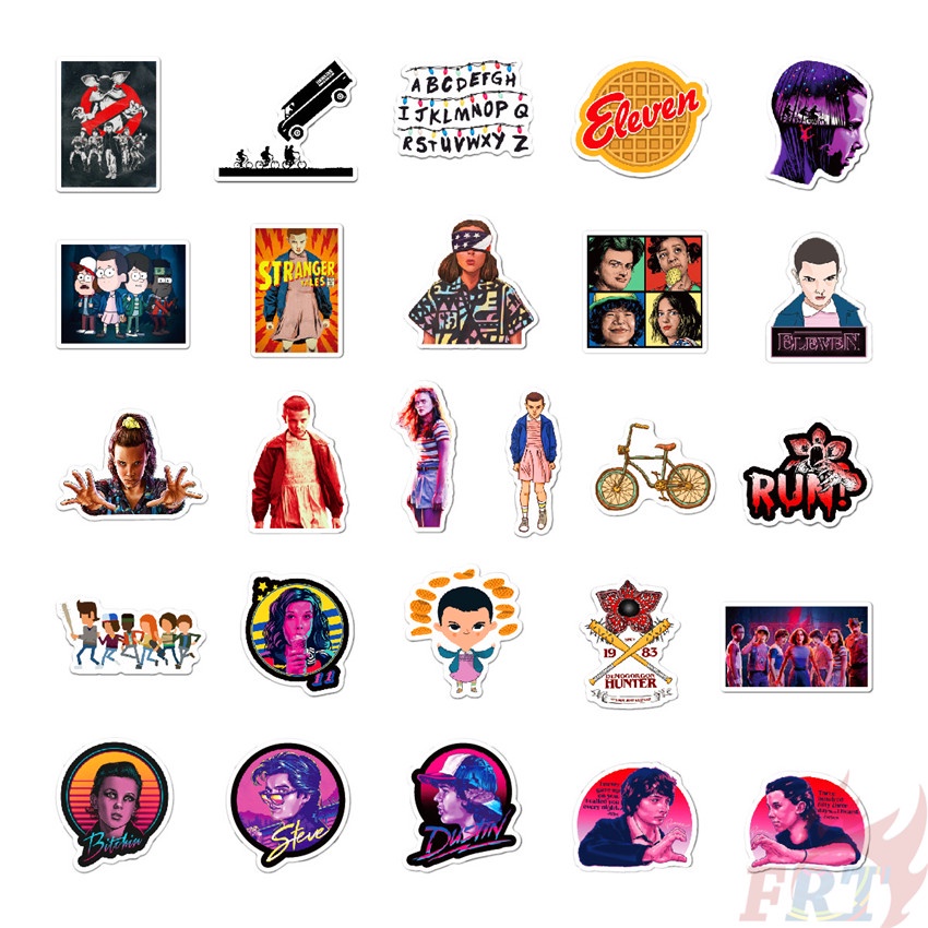 Set 50 nhãn dán trang trí chống thấm nước họa tiết Stranger Things Series 07 độc đáo