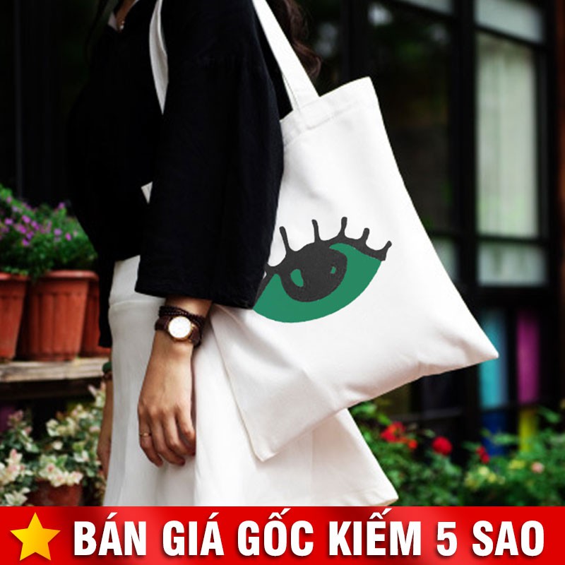 Túi Vải Tote Mắt Biếc Có Dây Kéo P1519