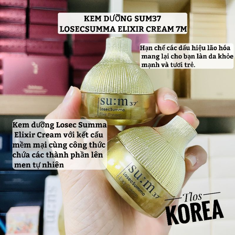 Kem Dưỡng Tái Sinh Cấp Ẩm Sáng Bóng Da / Sum37 Losec Summa Elixir Cream 10ml