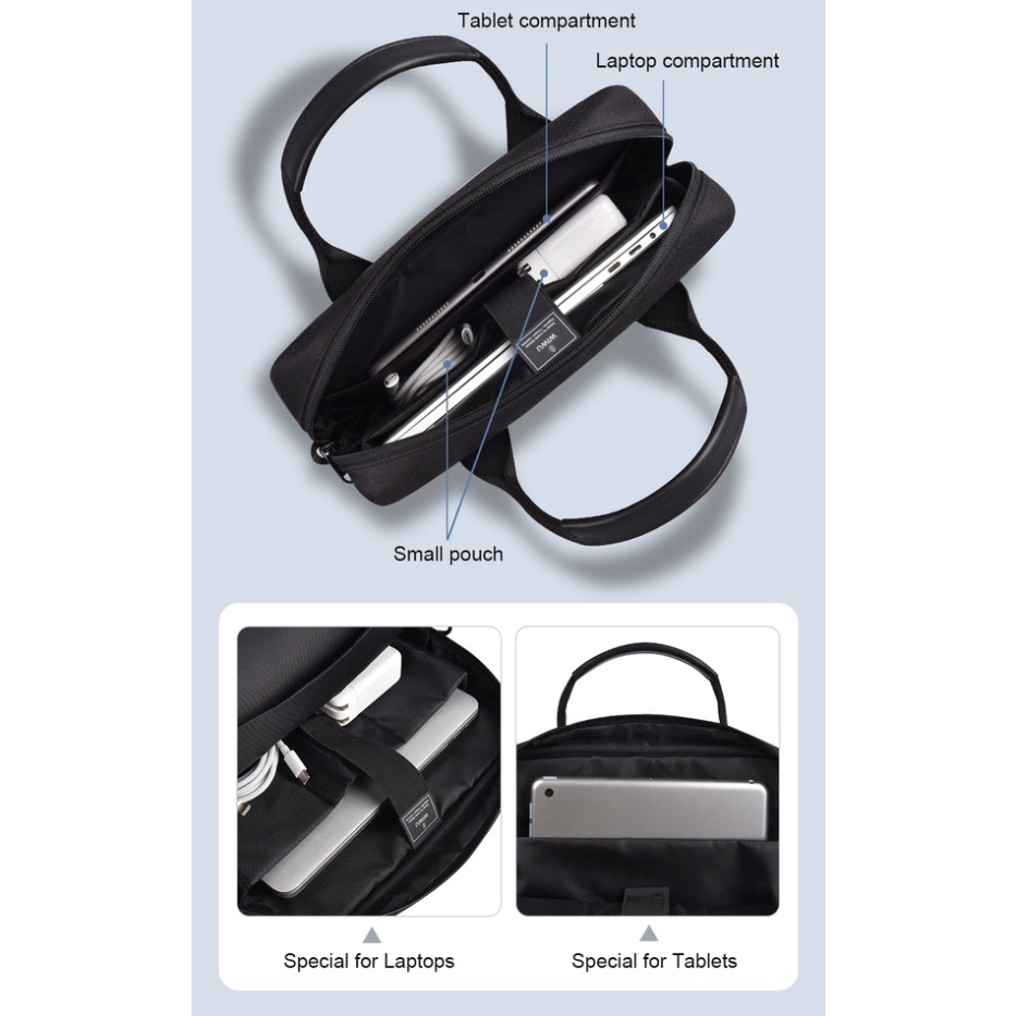 Túi Đeo Chéo Wiwu Alpha Verical Bag Phù Hợp Macbook Air/Pro  Macbook/Laptop 14''  Surface Pro X/7/6/5 Và iPad 12,9