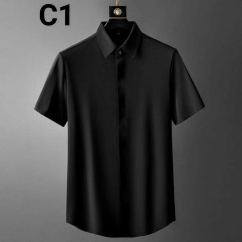 Áo sơ mi nam. Áo sơ mi tay ngắn giấu khuy chất lụa nhập mèn mại,thấm hút mồ hôi -kvind_store08