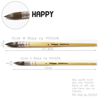 [Mã SKAMLTSM9 giảm 10% đơn 99K] [Rẻ nhất] Cọ lông HAPPY MOP - đầu tròn cao cấp - Made in Japan - Cọ màu nước