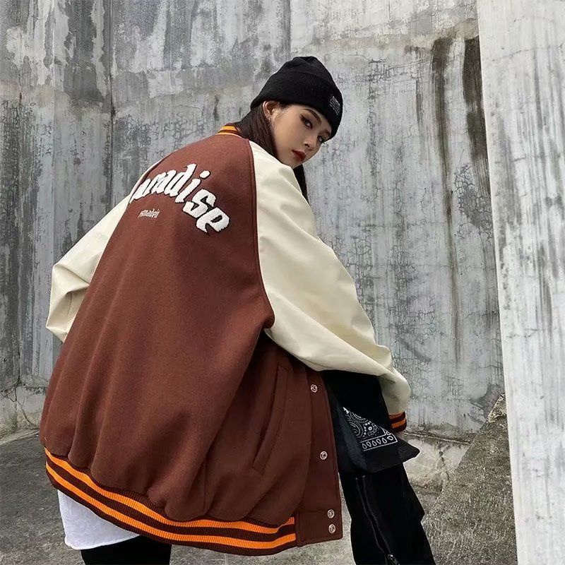 Áo khoác bóng chày tay dài cài nút cúc form rộng bomber nam nữ paradise unisex ulzzang ( 2 màu )