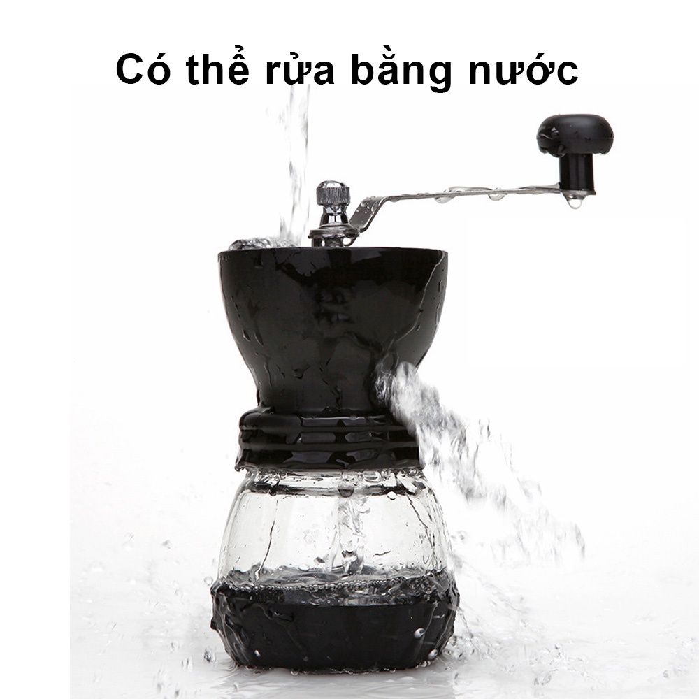 Máy xay cafe cầm tay Tặng 1 Bình Thủy Tinh Cối xay cà phê cầm tay Máy xay cà phê Máy xay tay cafe Coffee Grinder