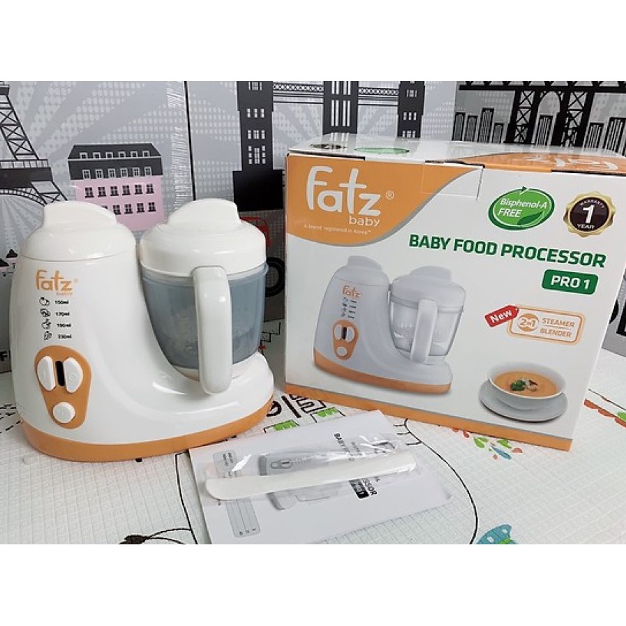 [Bảo hành 12 tháng] Máy chế biến thức ăn dặm Pro 1 FatzBaby ( Fatz Baby) FB9615SL - máy xay và hấp thức ăn dặm cho bé