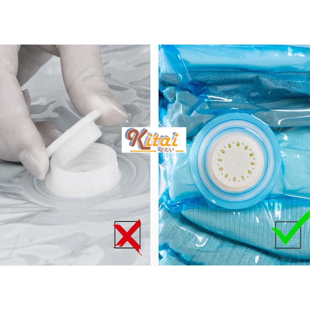 Bộ 4 túi hút chân không Kitai Nhật Bản cỡ to mẫu mơi cải tiến van khoá và ziplock thuận tiện hơn cho việc sử dụng