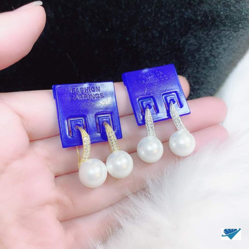 BÔNG TAI TRAI MÓC CÂU BẠC ĐÍNH ĐÁ