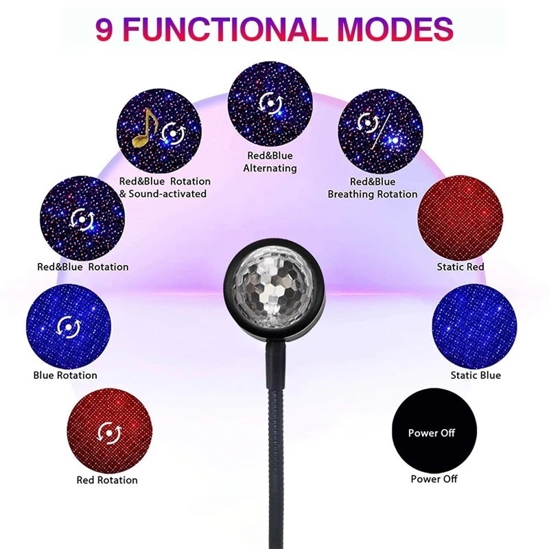 Đèn LED Chiếu Sáng Hình Bầu Trời Đầy Sao / Galaxy Cổng USB Gắn Trần Xe Hơi