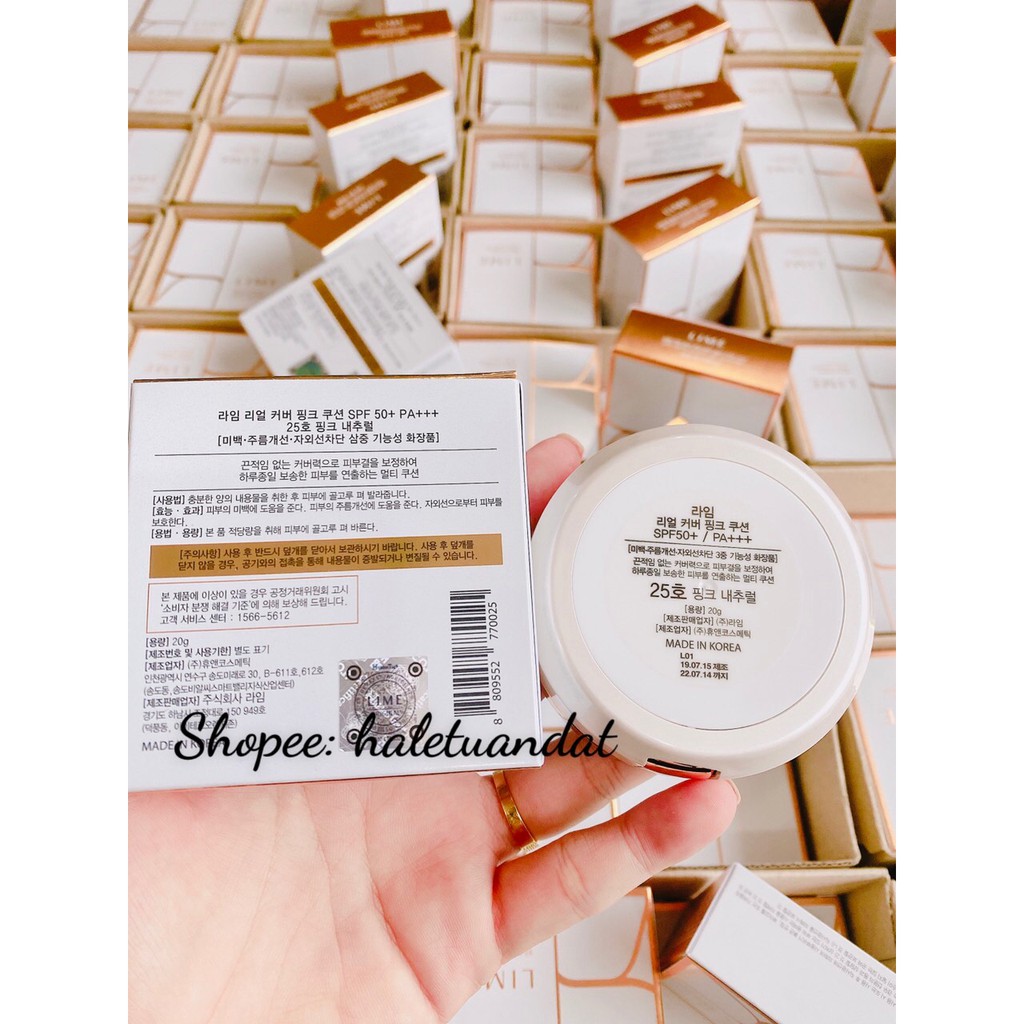 Phấn nước Lime Real Cover Pink Cushion SPF50+ PA+++ ( Trắng + Đen ) | BigBuy360 - bigbuy360.vn