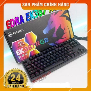 [SẴN HÀNG] Bàn phím cơ Gaming Edra EK387 Led RGB/ Rainbow  - Chính hãng BH 24 tháng [LỖI 1 ĐỔI 1]