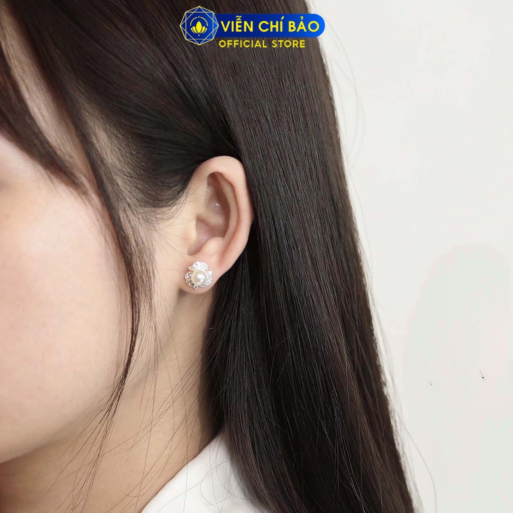 Bông tai bạc nữ hoa nhài chất liệu bạc 925 thời trang phụ kiện trang sức nữ Viễn Chí Bảo B400491
