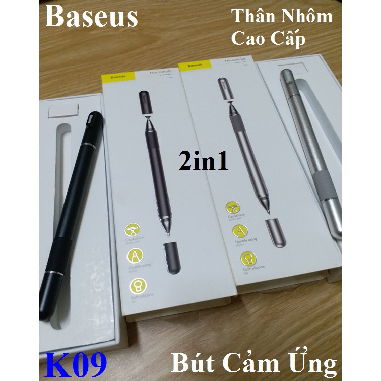 Bút cảm ứng ipad 2 trong 1 Baseus Stylus Pen điện dung cho máy tính bảng điện thoại - vienthonghn