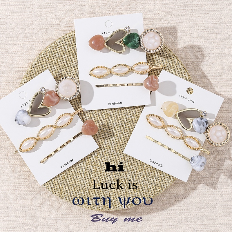Set 3 kẹp tóc cao cấp hàng xuất Nhật KAH111