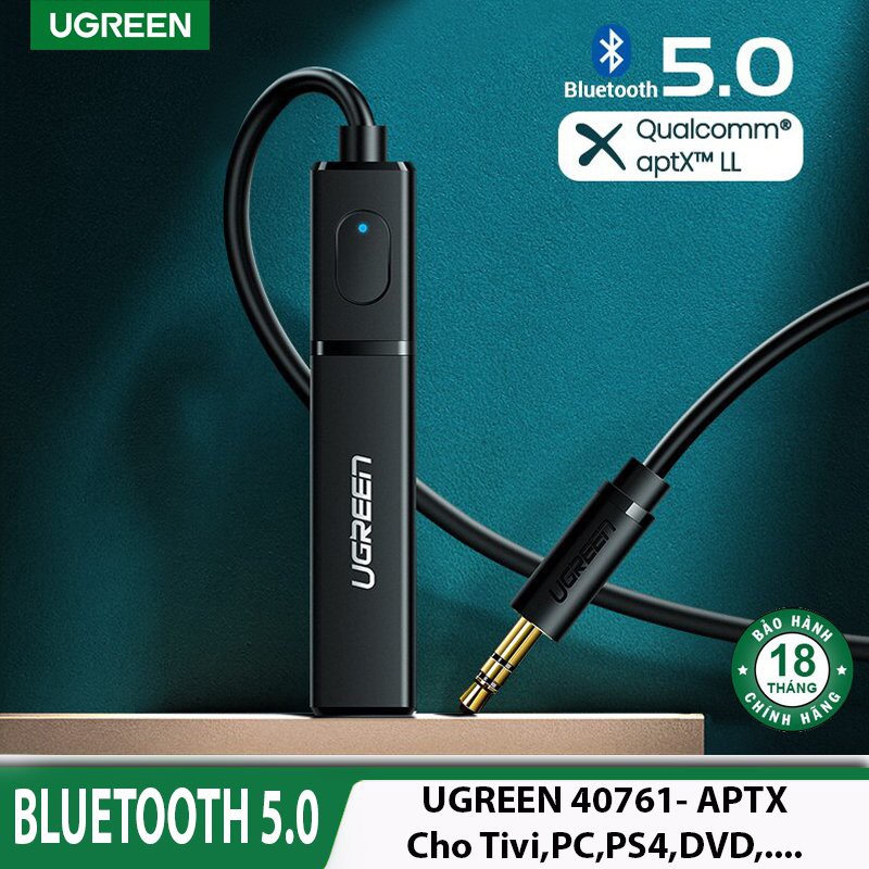 [Mã ELHACE giảm 4% đơn 300K] Bộ Phát Âm Thanh Bluetooth 5.0 Ugreen 40761(Dùng Cho TiVi+PC+Laptop Cổng 3.5mm)