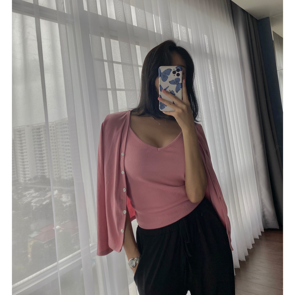 Ribbed set- bộ đôi Cardigan và áo dây (Laciel official) | BigBuy360 - bigbuy360.vn