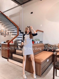 Đầm thun cotton kẻ mới về