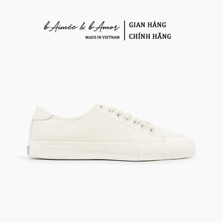 Giày Sneaker Nữ bAimée & bAmor Thể Thao Màu Trắng Liệu Vải Cổ Thấp Đế Bằng Cao 2cm Hàn Quốc Chính Hãng Đẹp Cao Cấp 1590