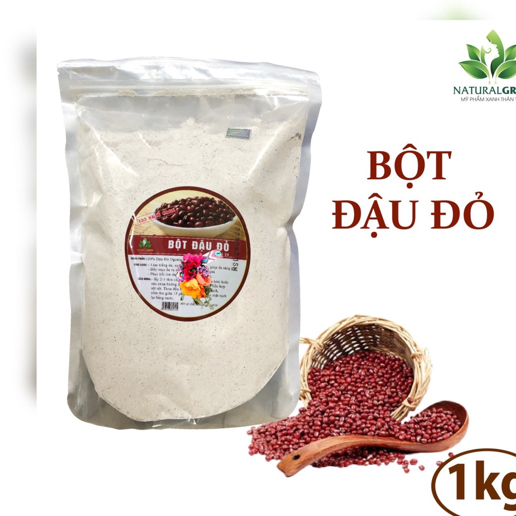 1kg bột đậu đỏ nguyên chất loại hạt nhỏ tắm trắng đắp mặt