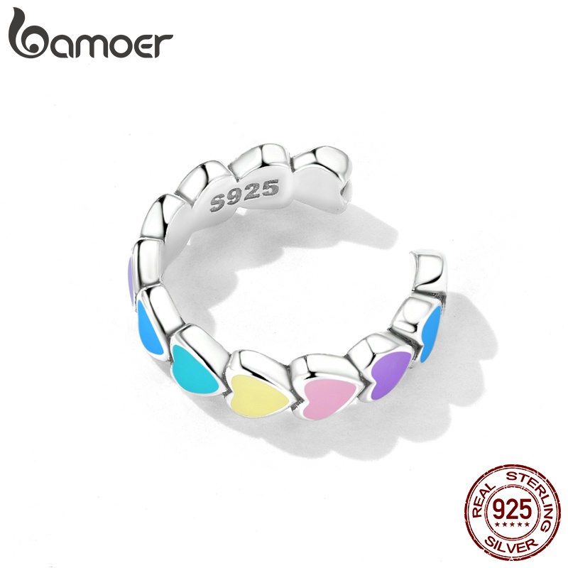 Hoa tai BAMOER bạc 925 hình trái tim