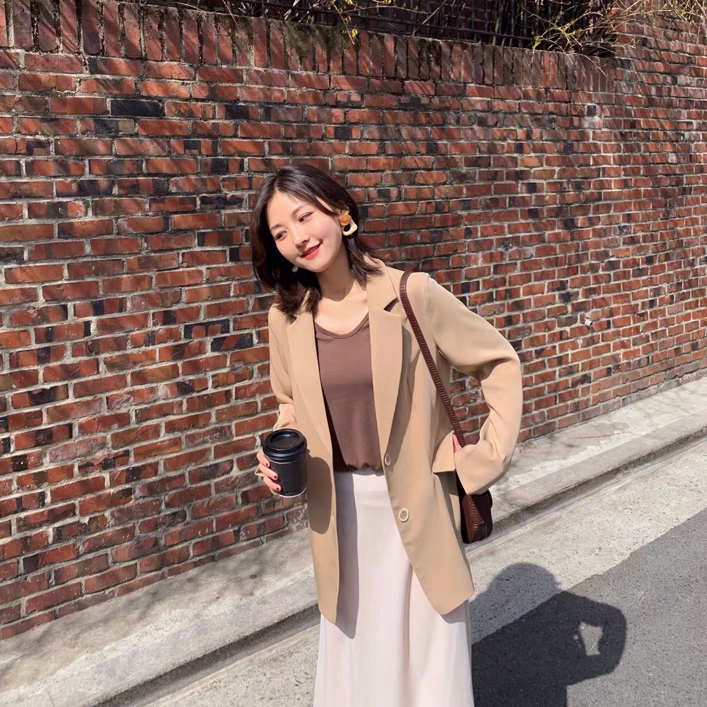 Áo blazer nữ 2 lớp áo vest nữ blazer hàn quốc dài tay 4 cúc vải dày 2 lớp Mophus MB010