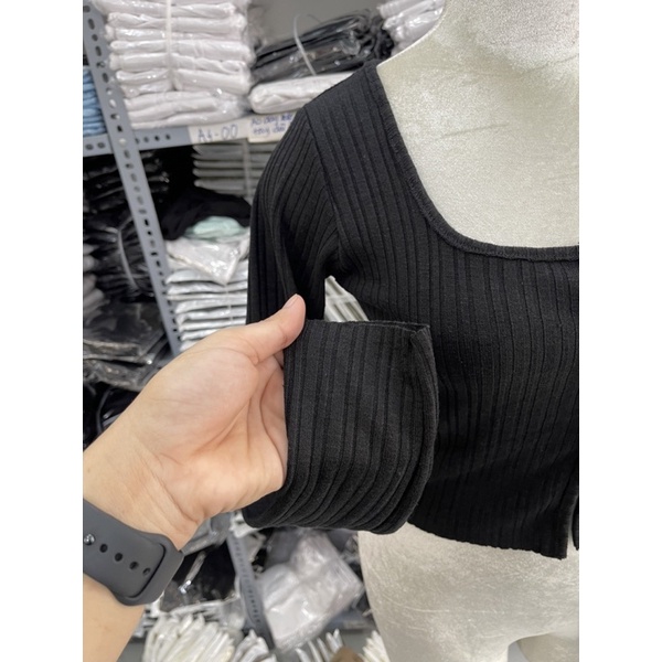 ÁO LEN TAY DÀI CỔ U