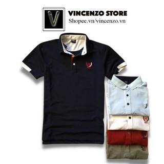 Áo thun nam tay ngắn đẹp có cổ polo logo bông lúa cao cấp mới | Áo polo Vincenzo Store