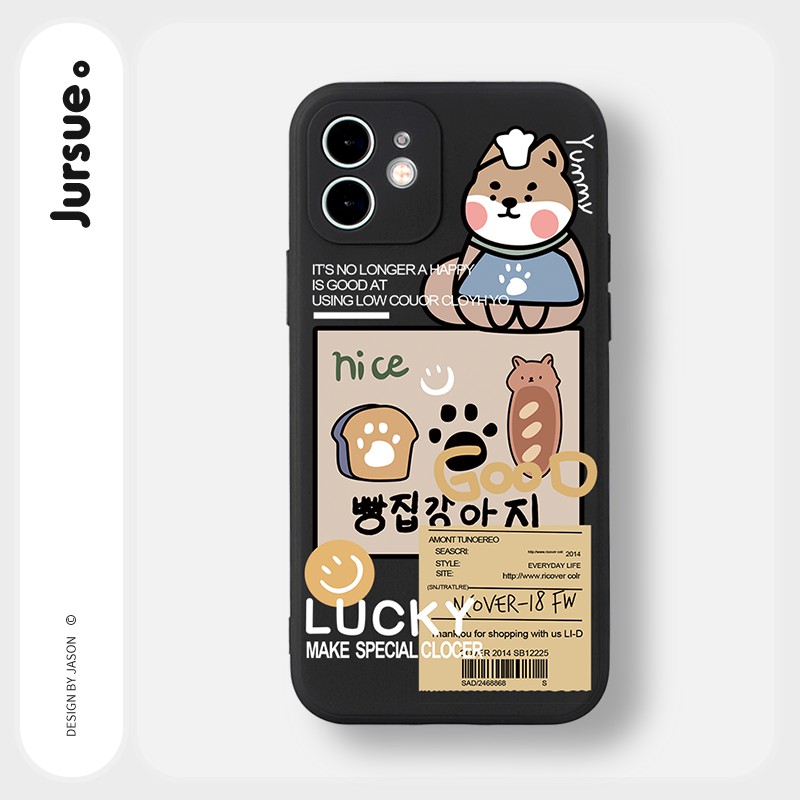 Ốp lưng JURSUE chống bẩn hoạt hình dễ thương đẹp cho iPhone 13 12 11 Pro Max SE 2020 X XR XS ip 8 7 6 6S Plus kute Y366