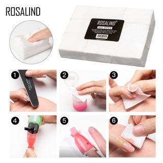 Rosalind 900 Chiếc Sữa Rửa Mặt Gel Sơn Móng Tay Tẩy Khăn Cotton Mềm Sơn Móng Tay Sạch Loại Bỏ Quấn